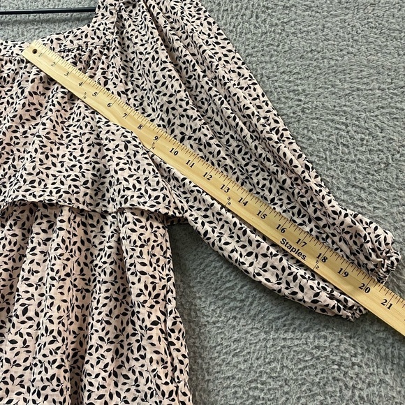 Who What Wear Women's Dress XS Ruffle Mini Half Sleeve Tiered Pink Black New - Picture 11 of 15